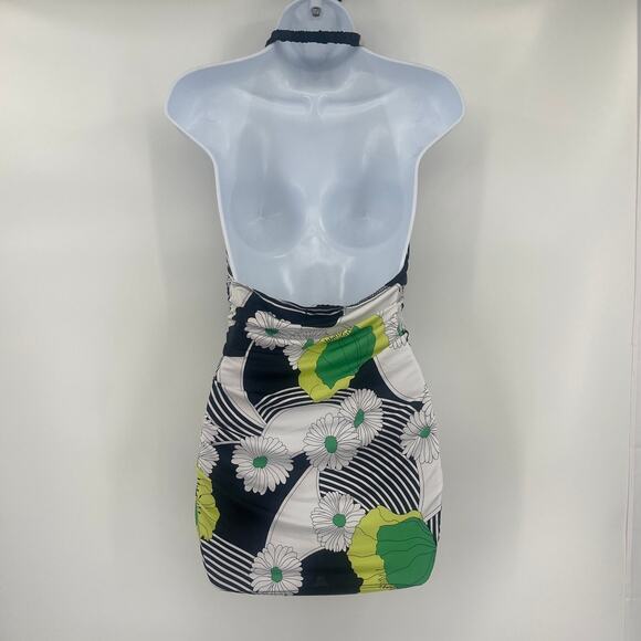 Vintage Forever Y2K Halter Top Sz L Daisy Retro Hippie Pinup 90s Ruched Babydoll - Picture 5 of 9